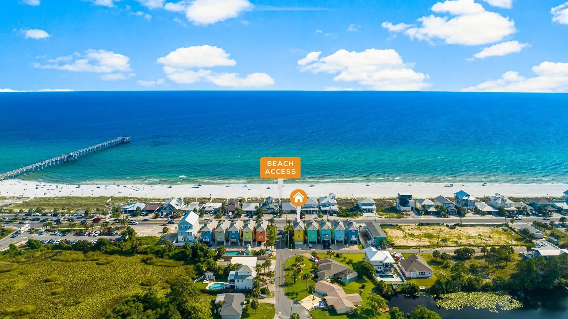 Colorful Cottage Next To Pier Park W/ Gulf Views And Pool! Panama City Beach Semesterbostad
